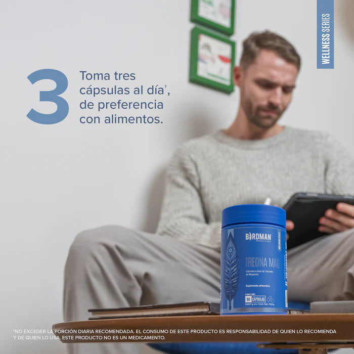 Birdman Treona Mag Treonato de Magnesio 90 Capsulas