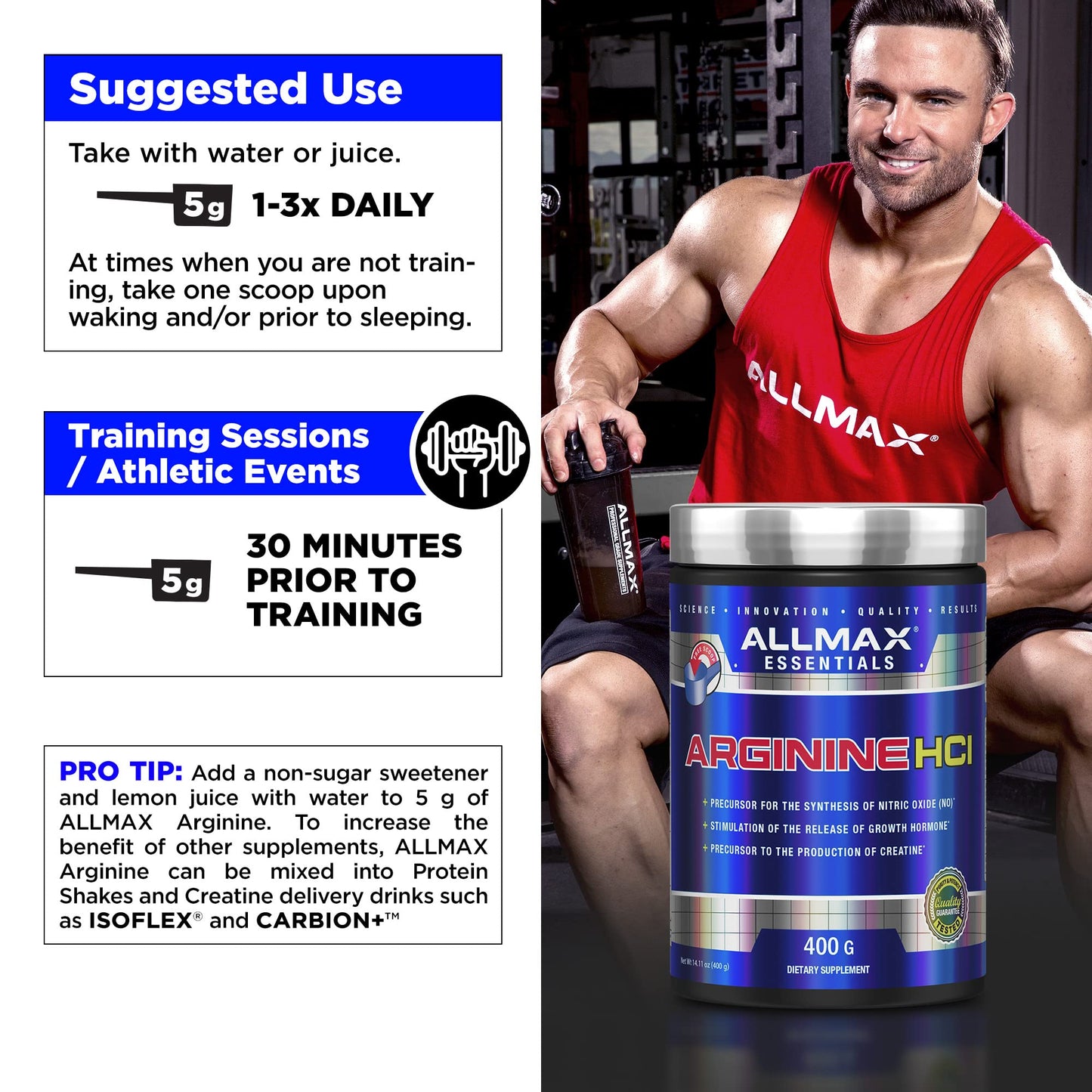 Allmax Arginine Hci 80 Servicios