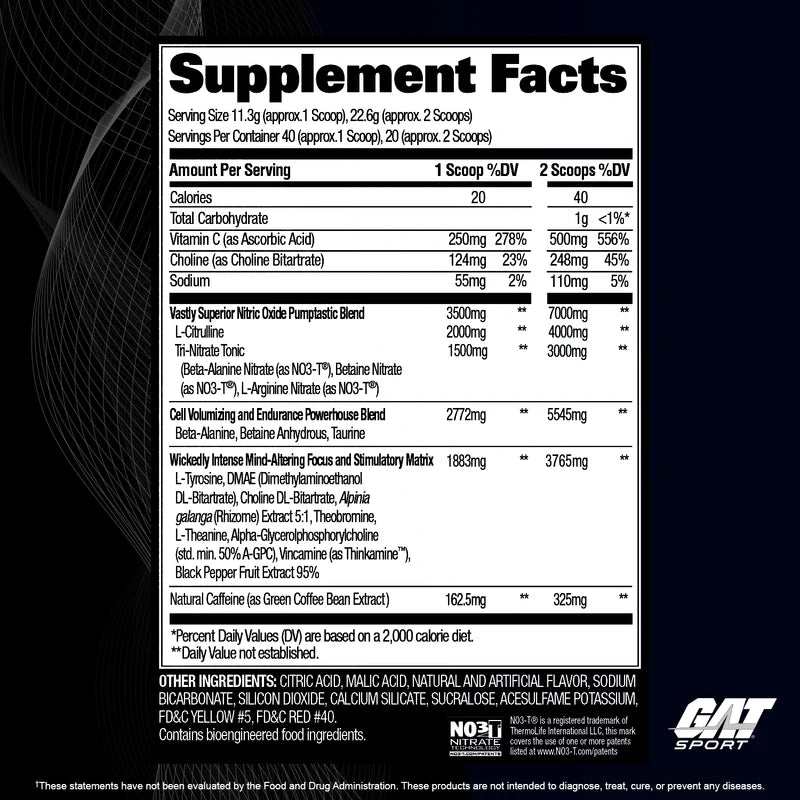 Gat Sport Nitraflex Black 40 Servicios