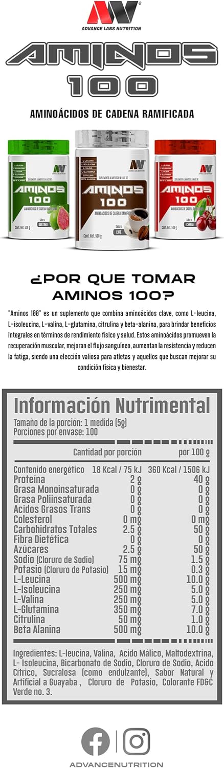 Advance Nutrition Aminos 100 100 Servicios