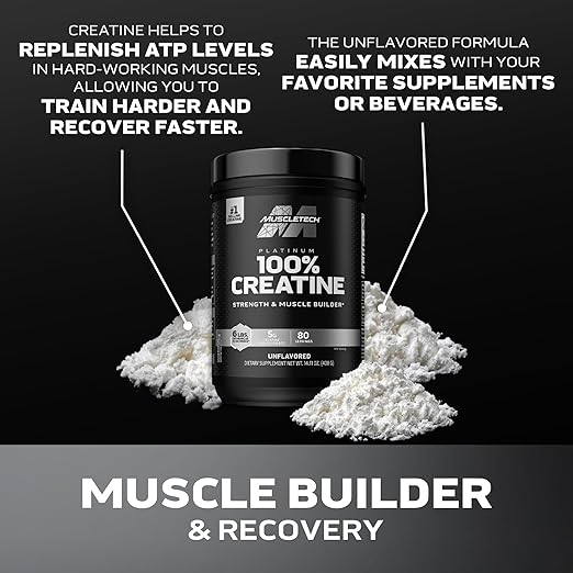 Muscletech Platinum 100% Creatine 400 Gramos 80 Servicios