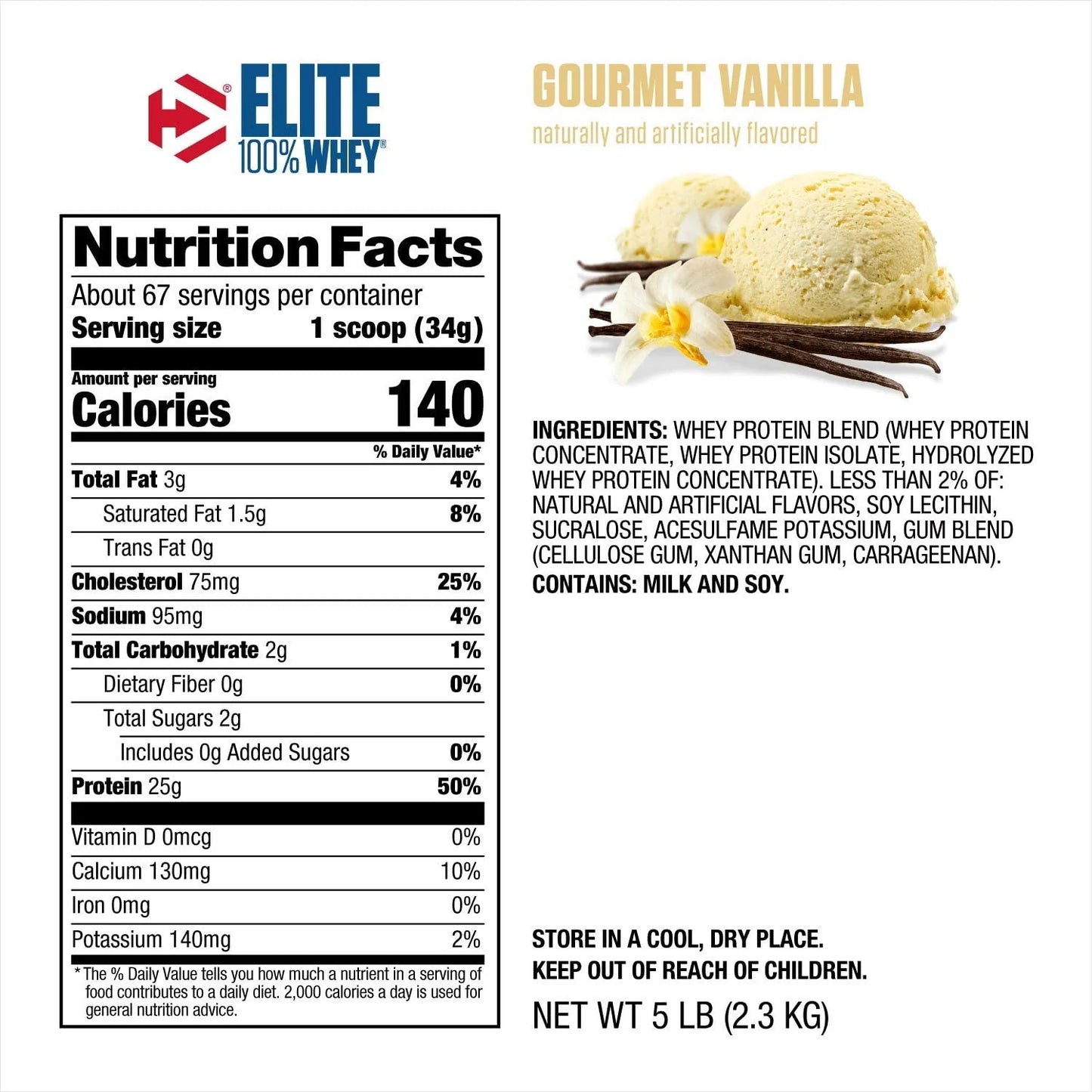 Dymatize Elite 100% Whey 5 Lbs