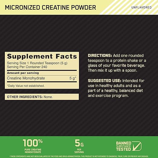 On Micronized Creatine Powder 1.2 Kg 240 Servicios