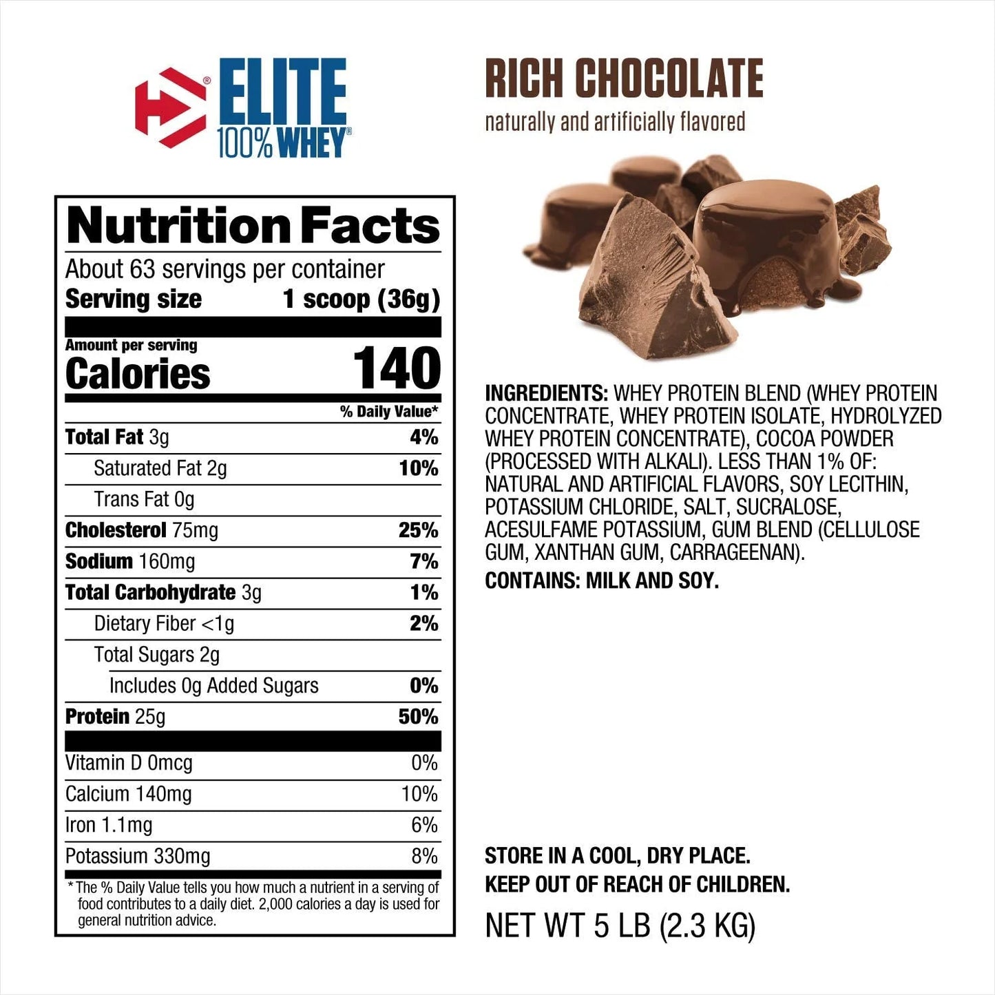 Dymatize Elite 100% Whey 5 Lbs