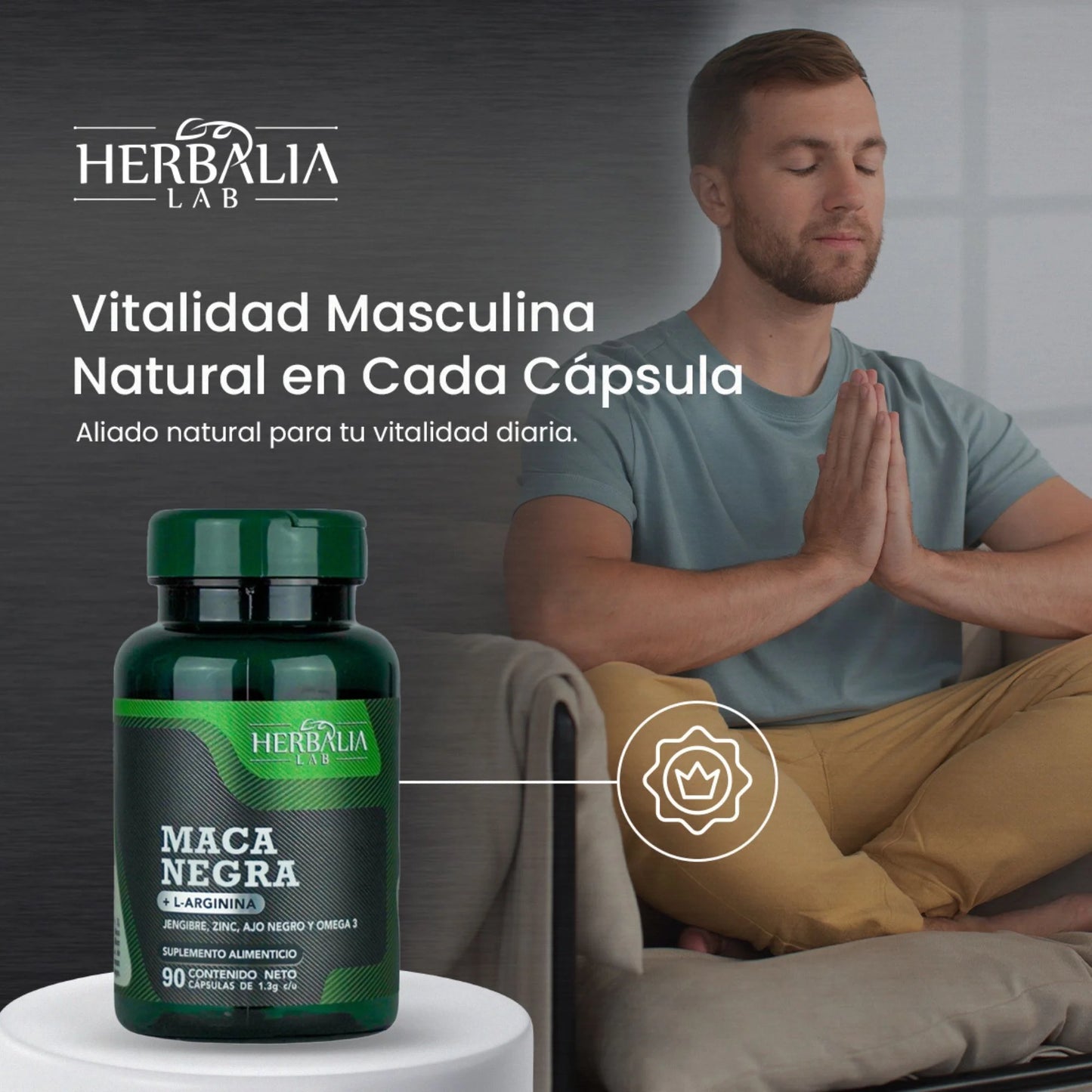 Herbalia Lab Maca Negra + L-Arginina 90 Capsulas