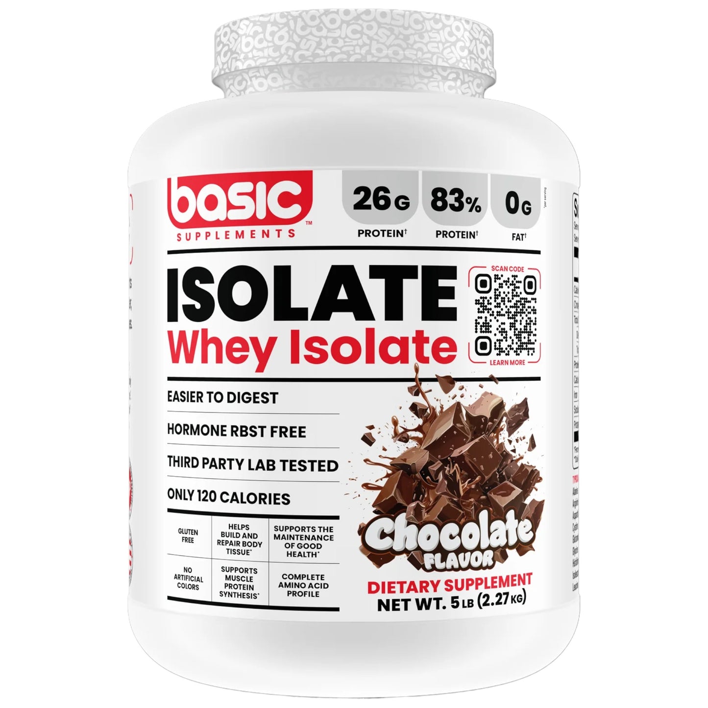 Basic Supplements Isolate Whey Protein 5 Lbs