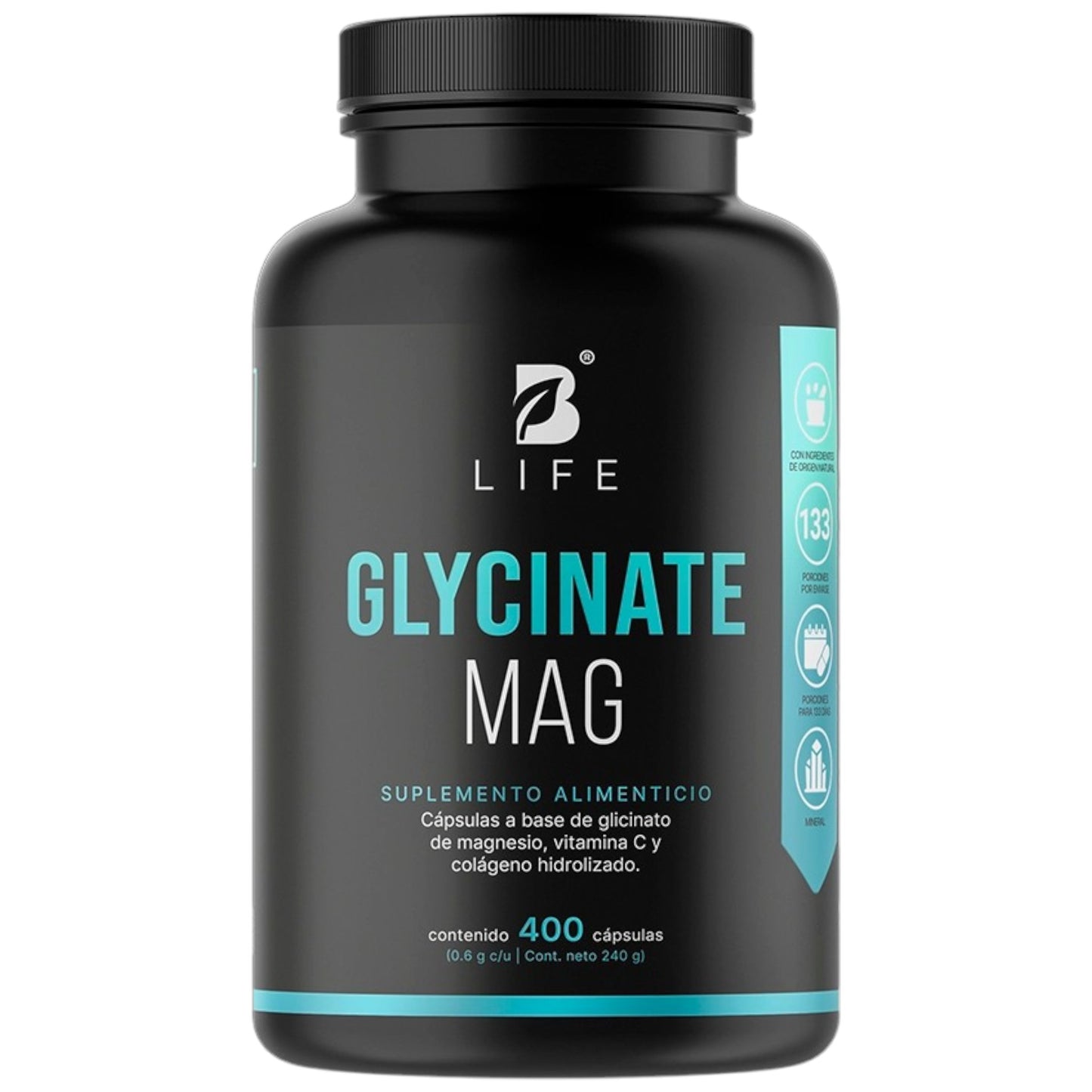 B Life Glycinate Mag | Glicinato de Magnesio 400 Capsulas