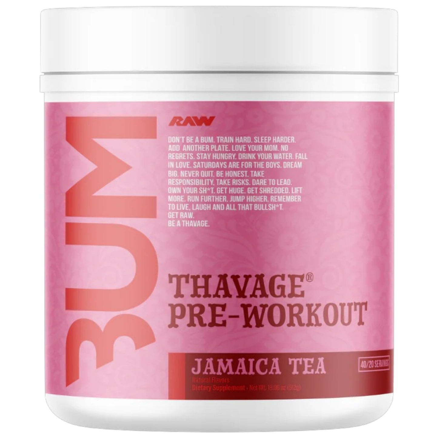 Raw Nutrition Bum Thavage Pre-Workout 40 Servicios