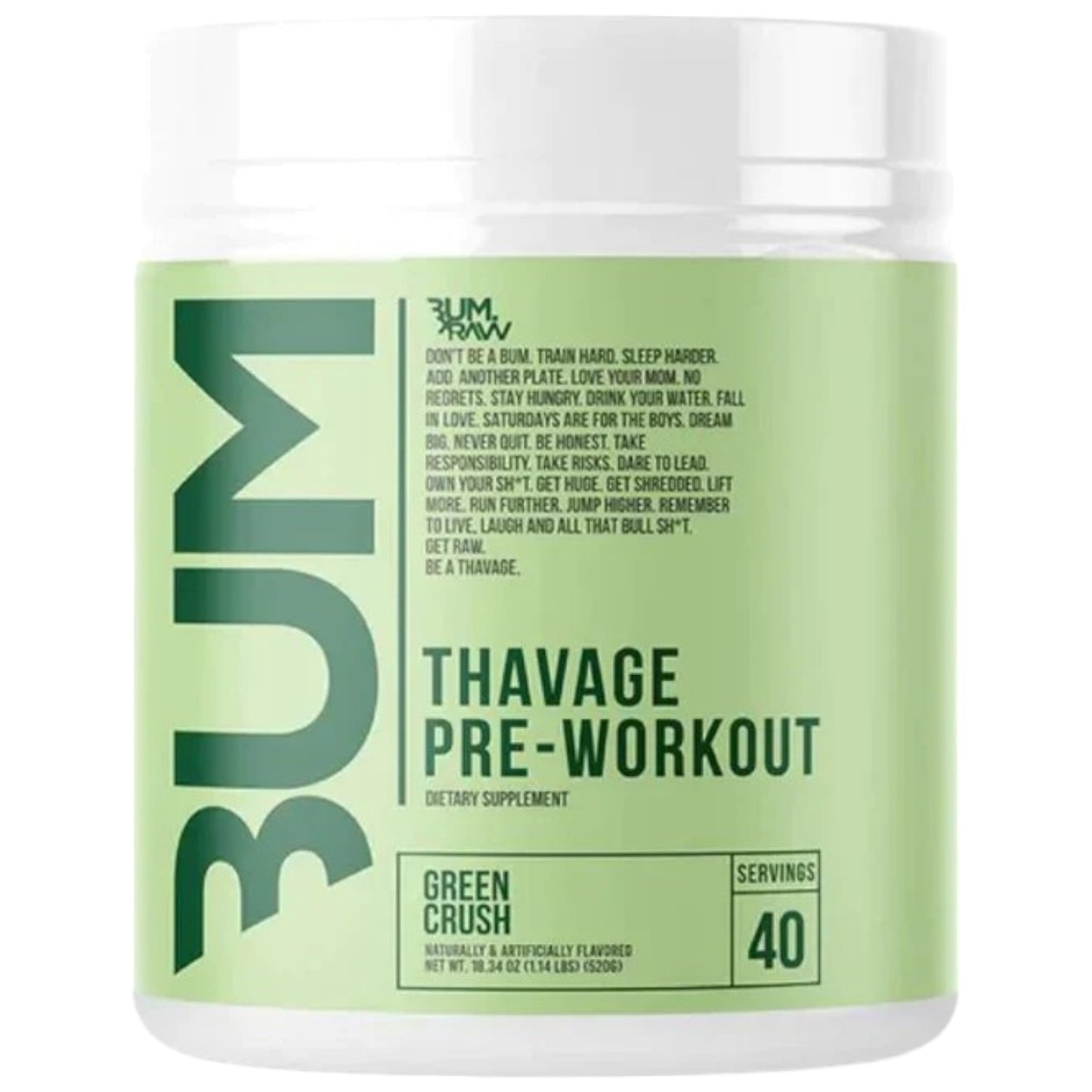 Raw Nutrition Bum Thavage Pre-Workout 40 Servicios