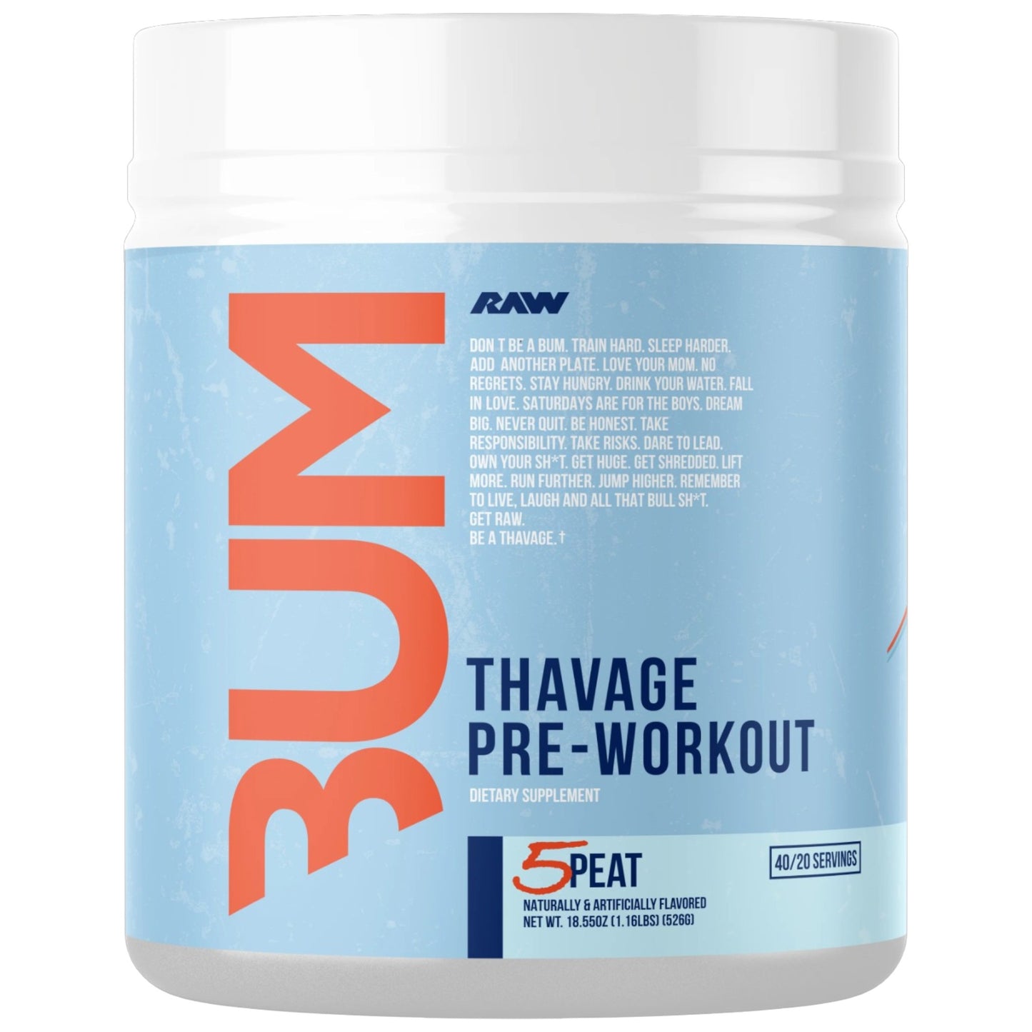 Raw Nutrition Bum Thavage Pre-Workout 40 Servicios