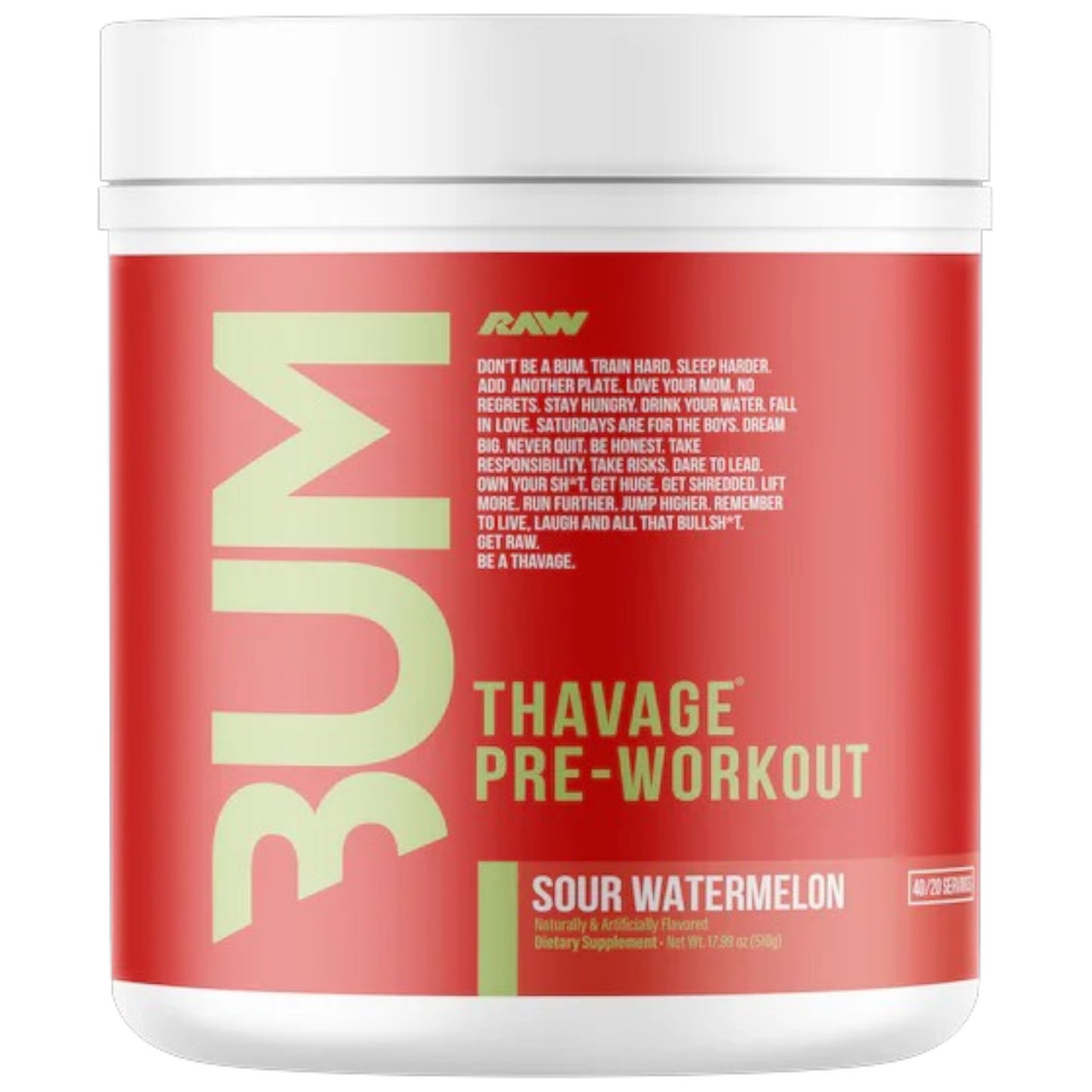 Raw Nutrition Bum Thavage Pre-Workout 40 Servicios
