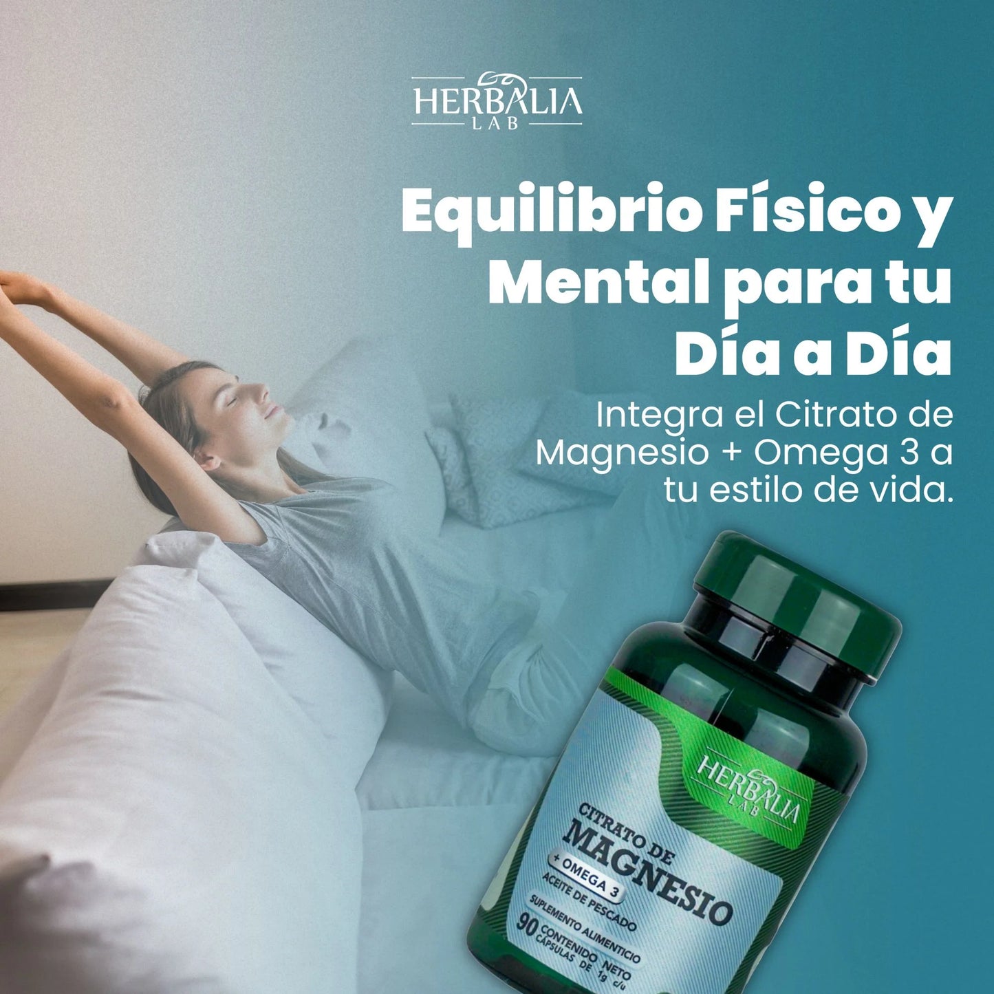 Herbalia Lab Citrato de Magnesio + Omega 3 90 Capsulas