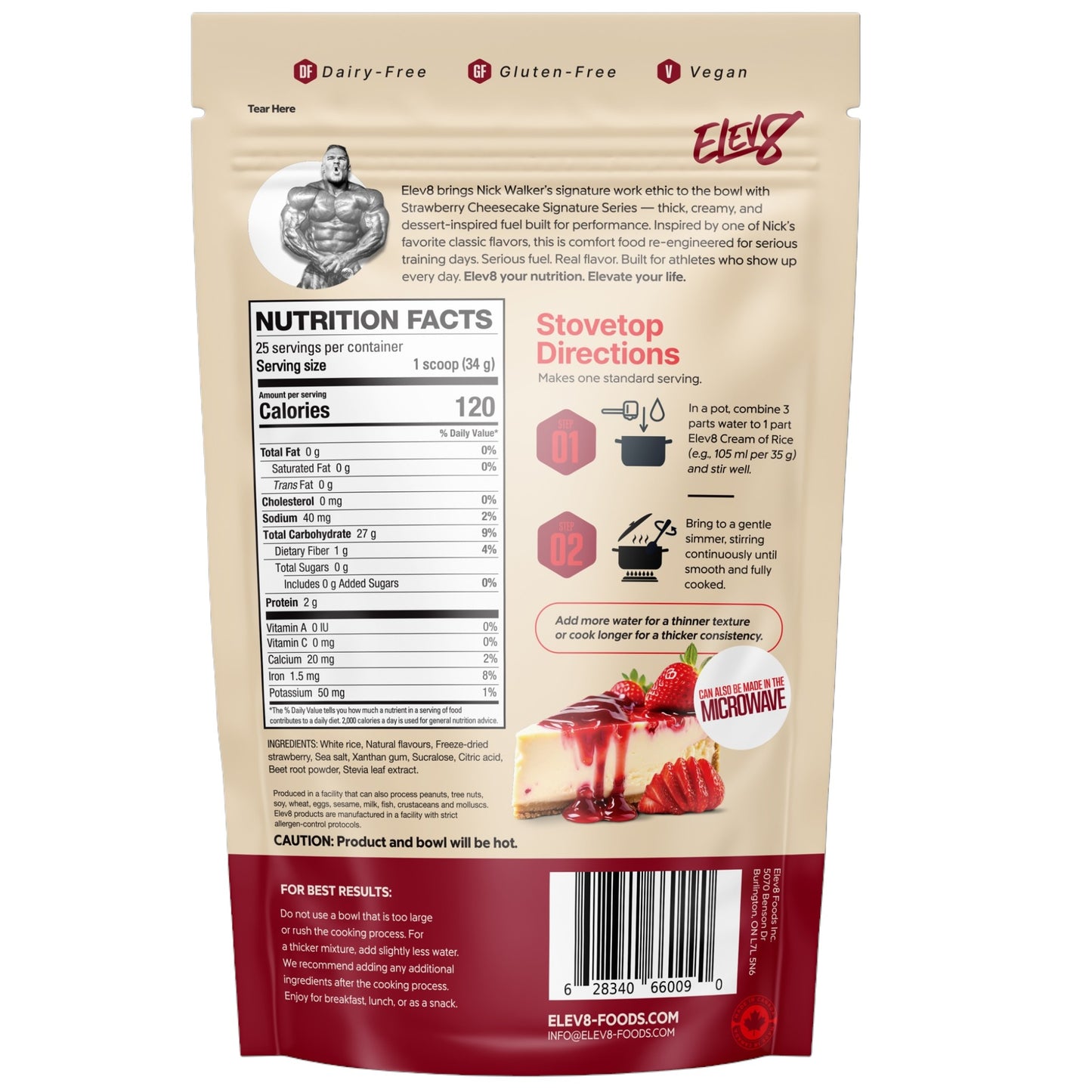 Elev8 Creamy Rice Strawberry Cheesecake 25 Servicios