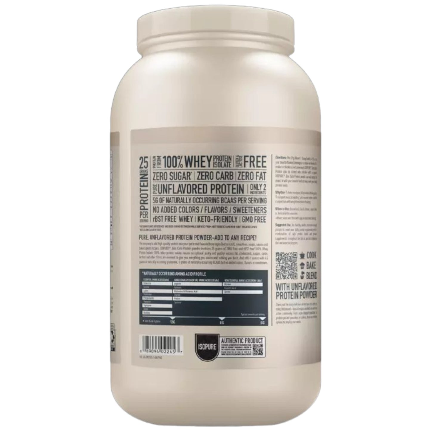 Isopure Zero Carb Protein Unflavored 3 Lbs