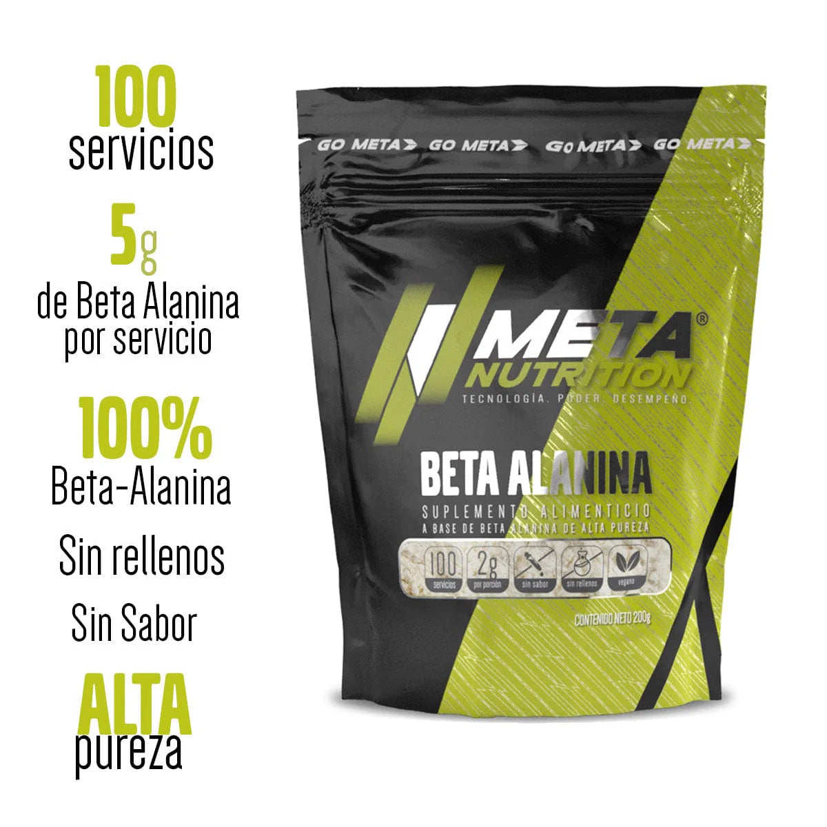 Meta Nutrition Beta Alanina 100 Servicios