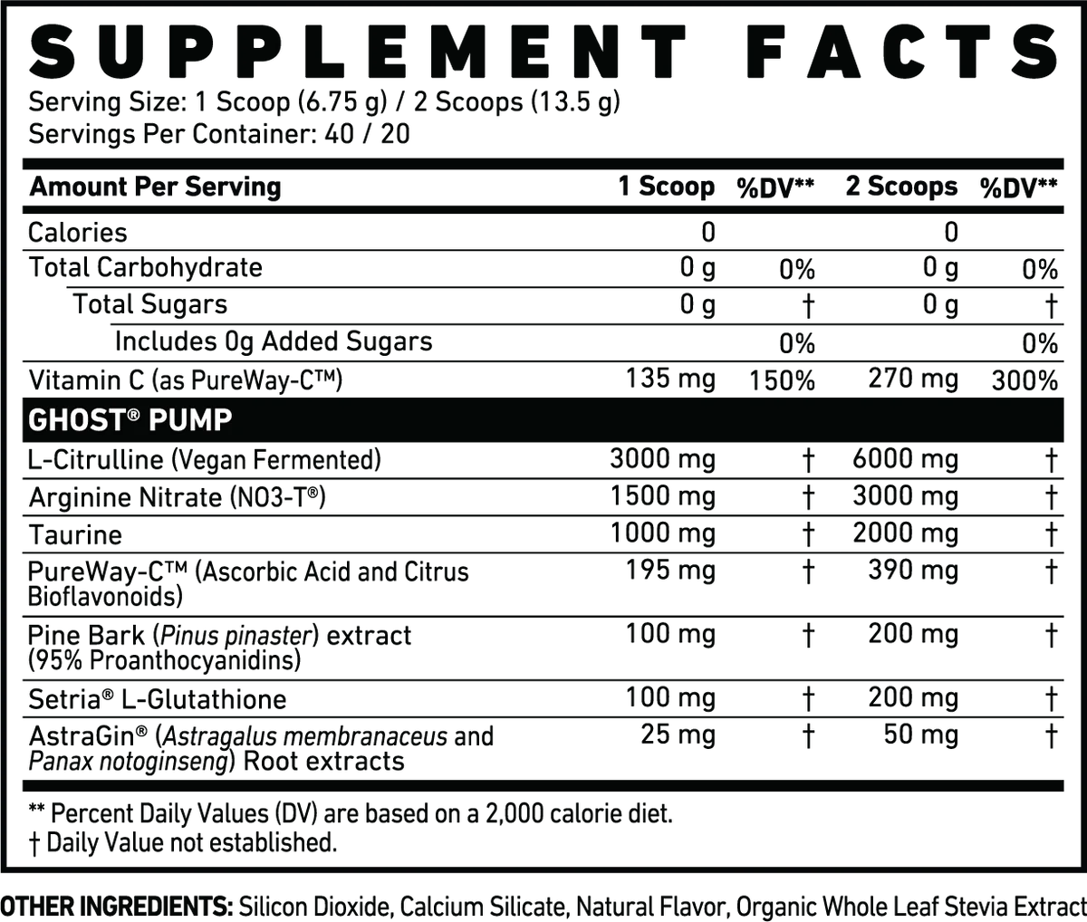 Ghost Pump Nitric Oxide 40 Servicios
