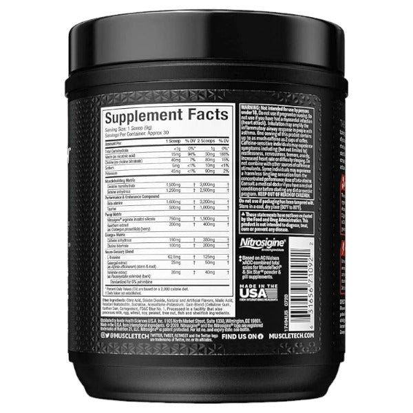 Muscletech Vapor X5 30 Servicios