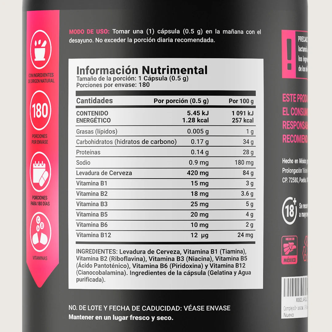 B Life B Yeast Blend | Complejo B 180 Capsulas