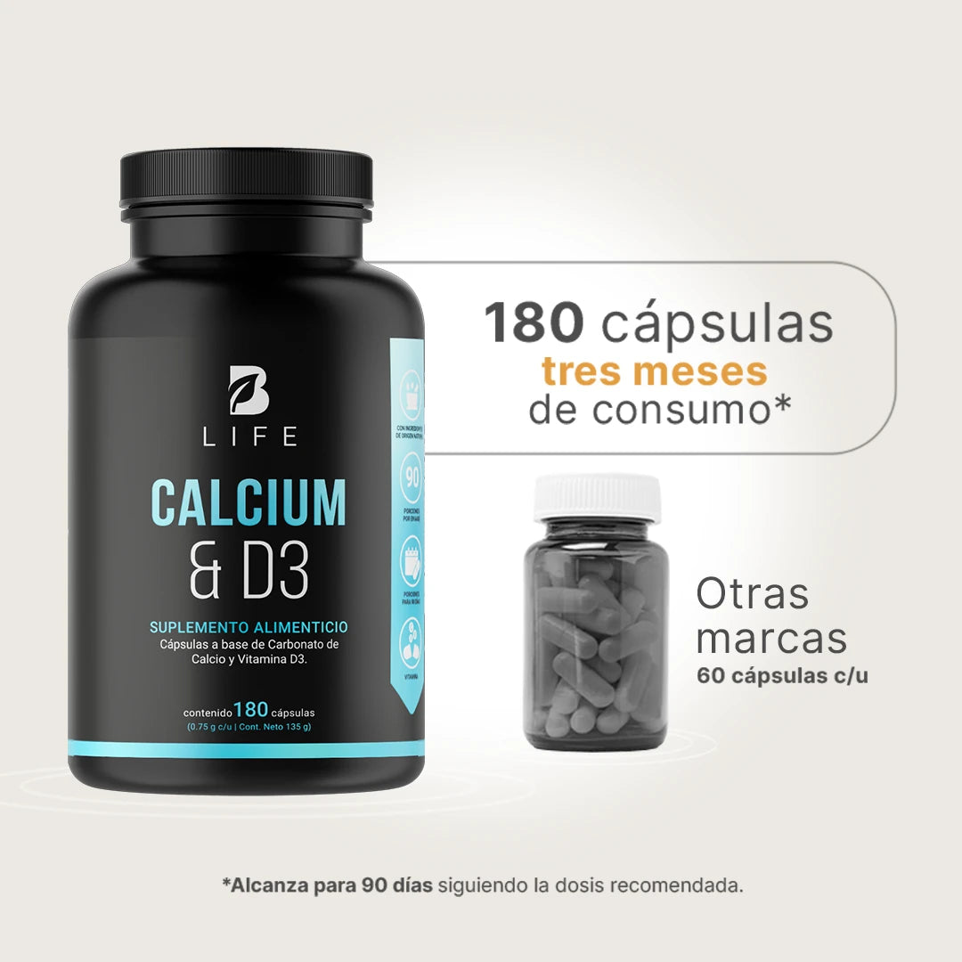 B Life Calcium & D3 Calcio con Vitamina D3 180 Capsulas