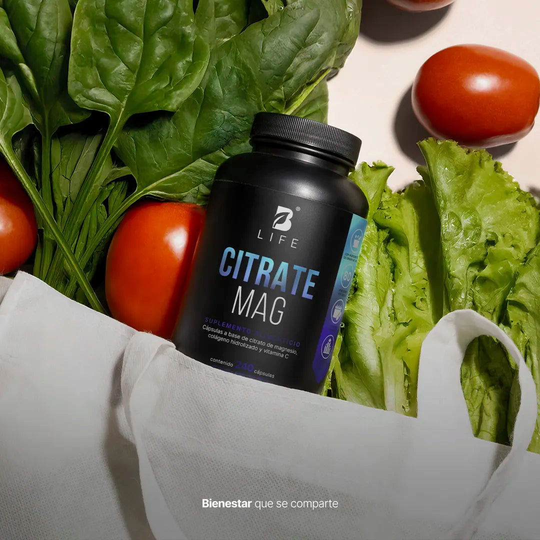 B Life Citrate Mag | Citrato de Magnesio | Nueva Fórmula Potenciada 240 Capsulas