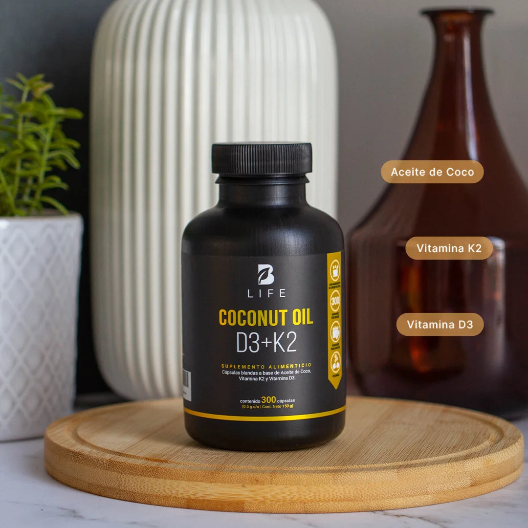 B Life Coconut Oil D3 + K2 300 Capsulas