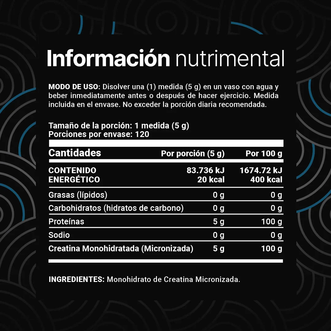 B Life Creatine Monohydrate 600 Gramos 120 Servicios