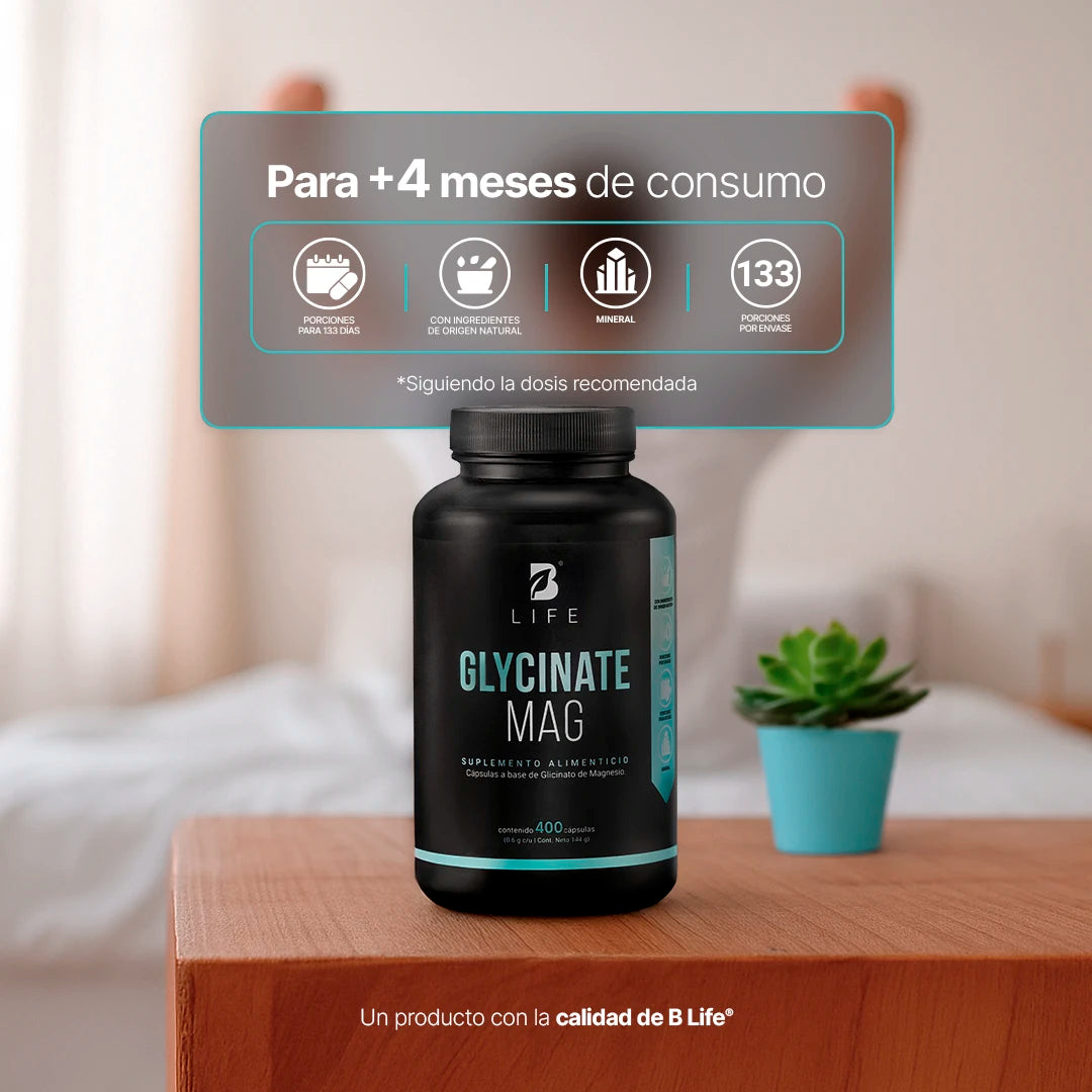 B Life Glycinate Mag | Glicinato de Magnesio 400 Capsulas