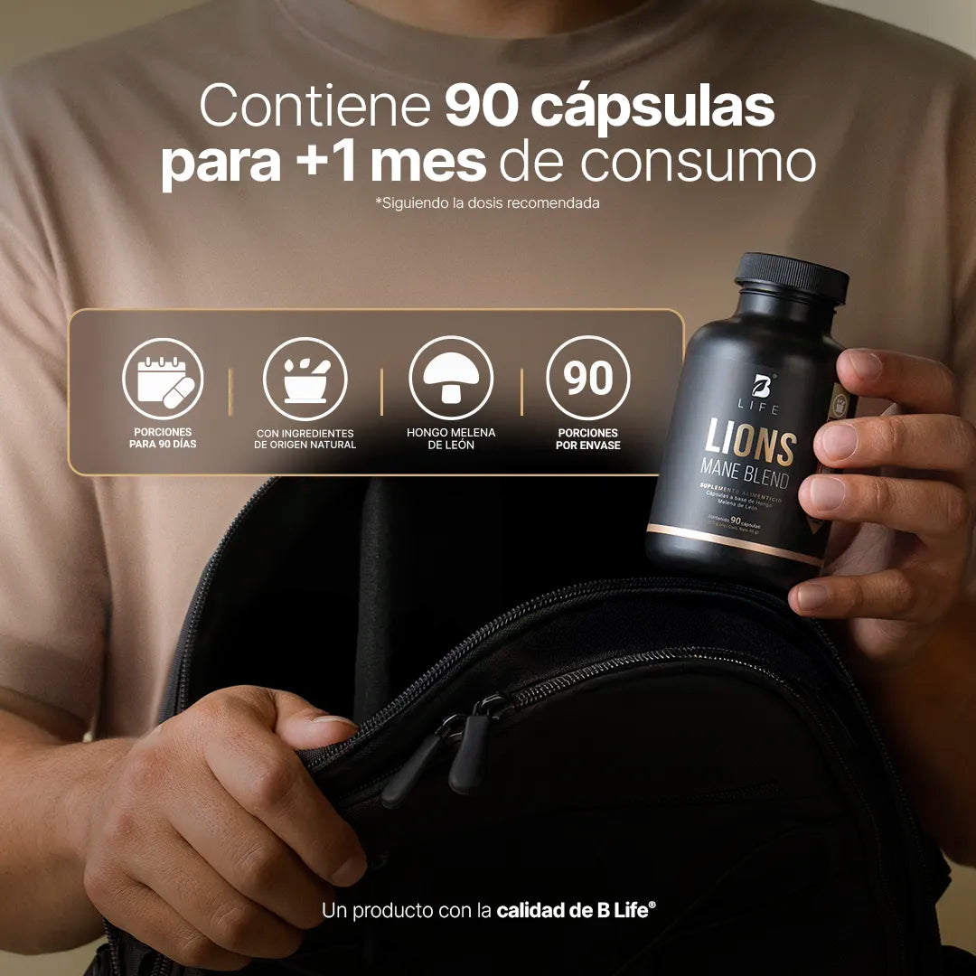 B Life Lions Mane Blend | Hongo de Melena de León 90 Capsulas