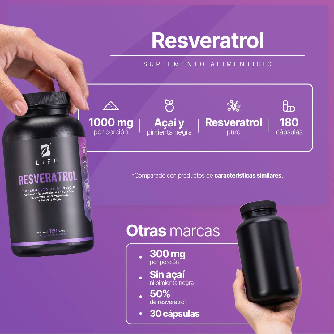 B Life Resveratrol 180 Capsulas