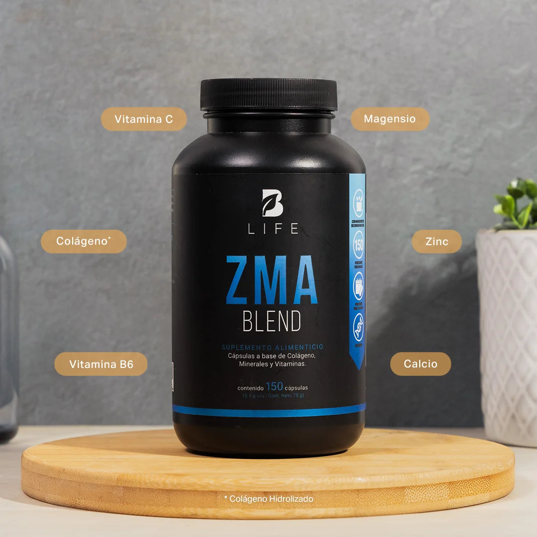 B Life ZMA Blend | Mezcla de Zinc + Vitamina B6 y C 150 Capsulas