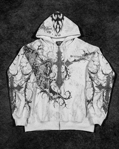 Breathedivinity Oversized Zip-Up Hoodie Sanctuary Divine White