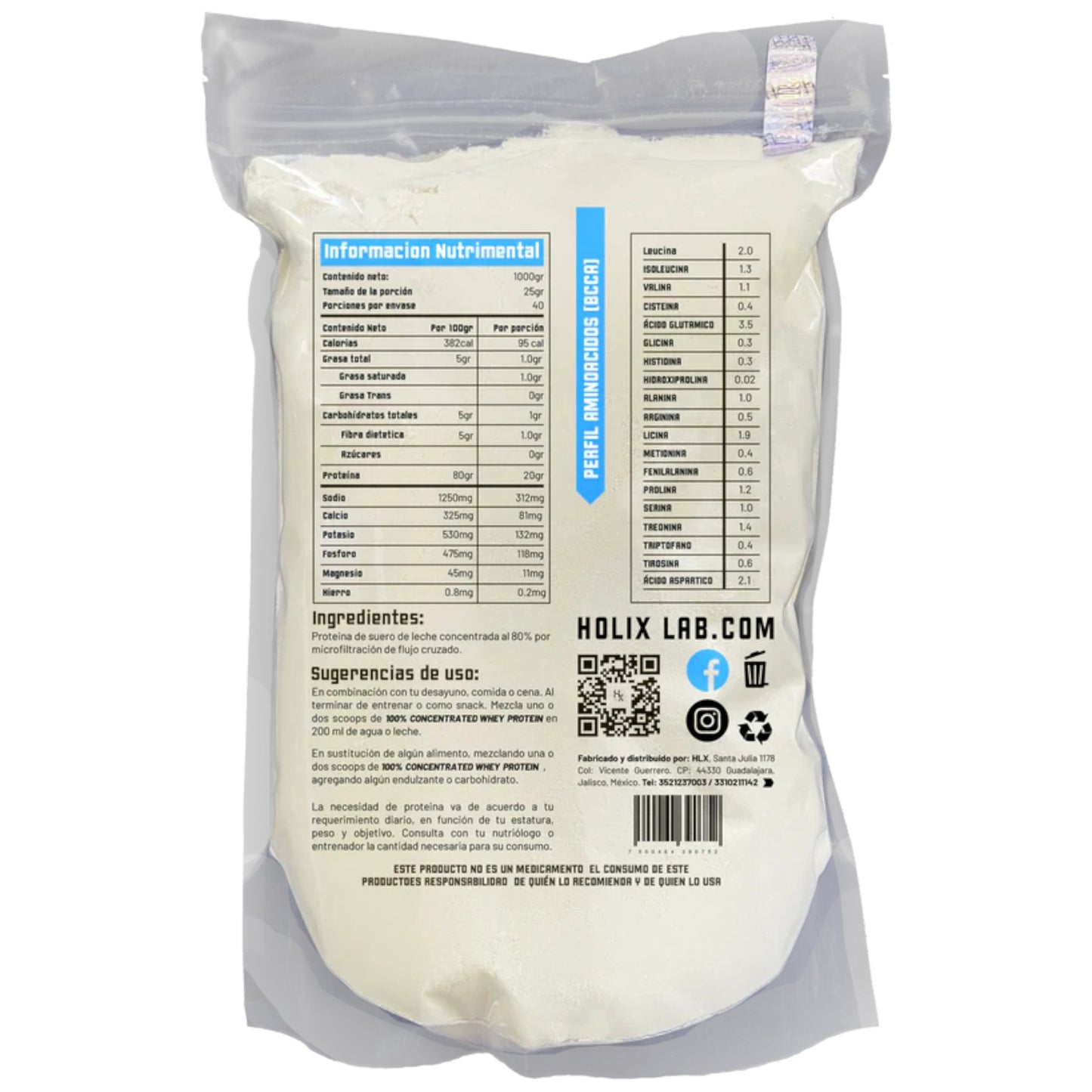 Holix Lab 100% Concentrated Whey Protein 2.2 Lbs