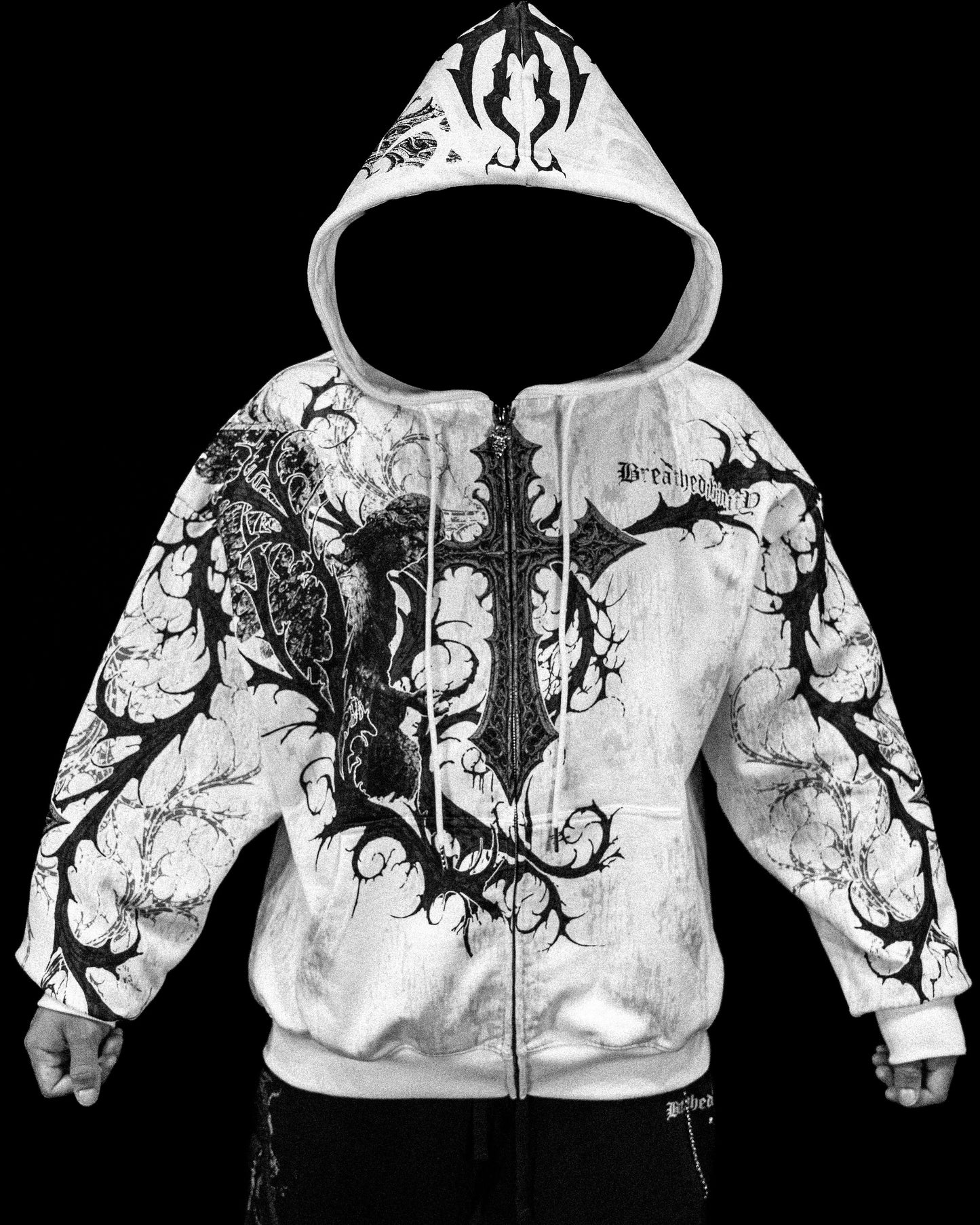 Breathedivinity Oversized Zip-Up Hoodie Sanctuary Divine White