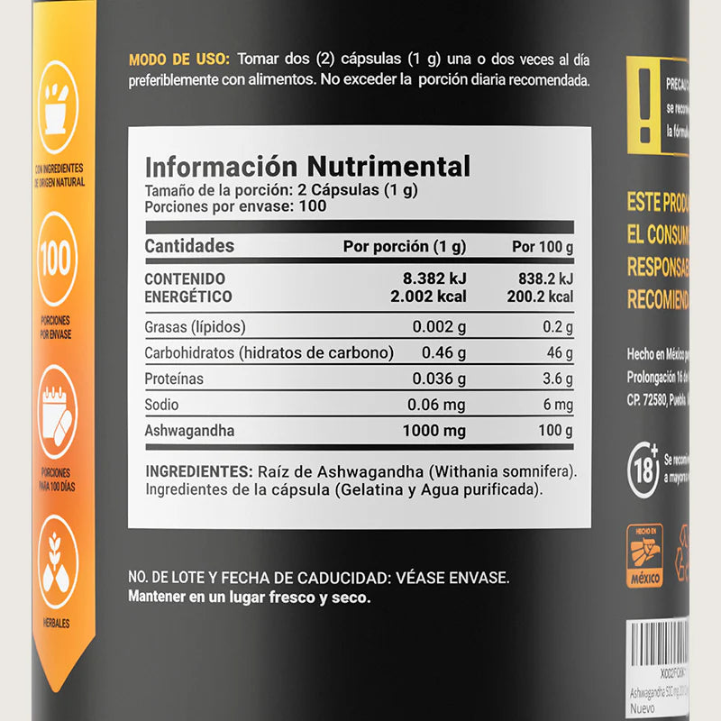 B Life Ashwagandha Root Powder 200 Capsulas