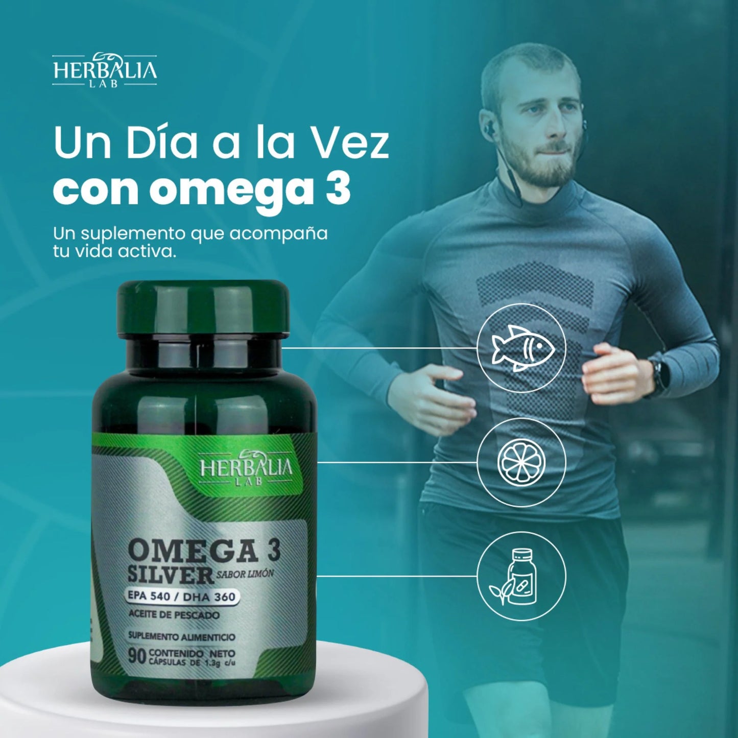Herbalia Lab Omega 3 Silver 90 Capsulas