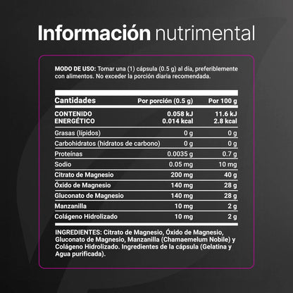 B Life 3 Mag Blend | Mezcla de Citrato, Óxido y Gluconato de Magnesio 200 Capsulas