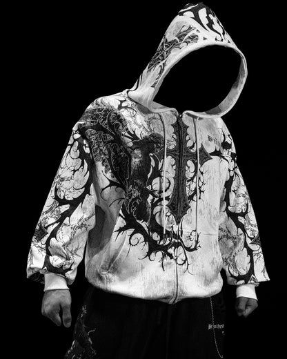 Breathedivinity Oversized Zip-Up Hoodie Sanctuary Divine White