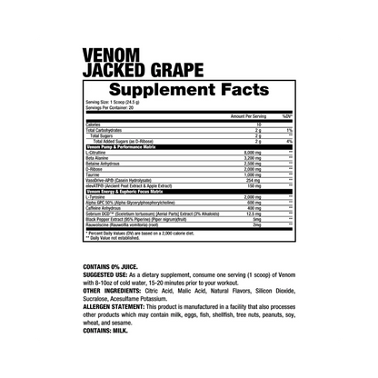Dragon Pharma Venom Fully-Loaded Pre-Workout Catalyst 20 Servicios