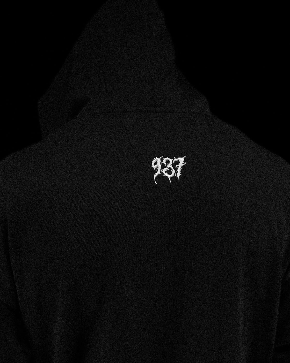Breathedivinity Oversized Zip-Up Hoodie Grim Reaper Embroidered Ghost