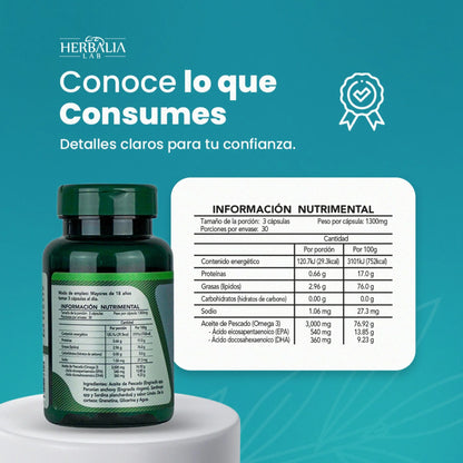 Herbalia Lab Omega 3 Silver 90 Capsulas
