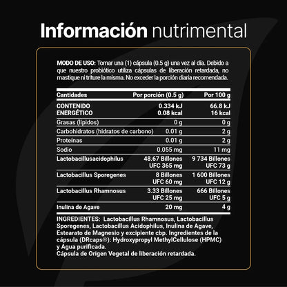 B Life 60 Billion Probiotics | 60 Billones de Probióticos 120 Capsulas