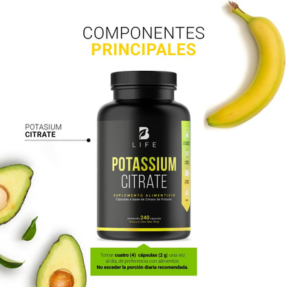 B Life Potassium Citrate | Citrato de Potasio 240 Capsulas