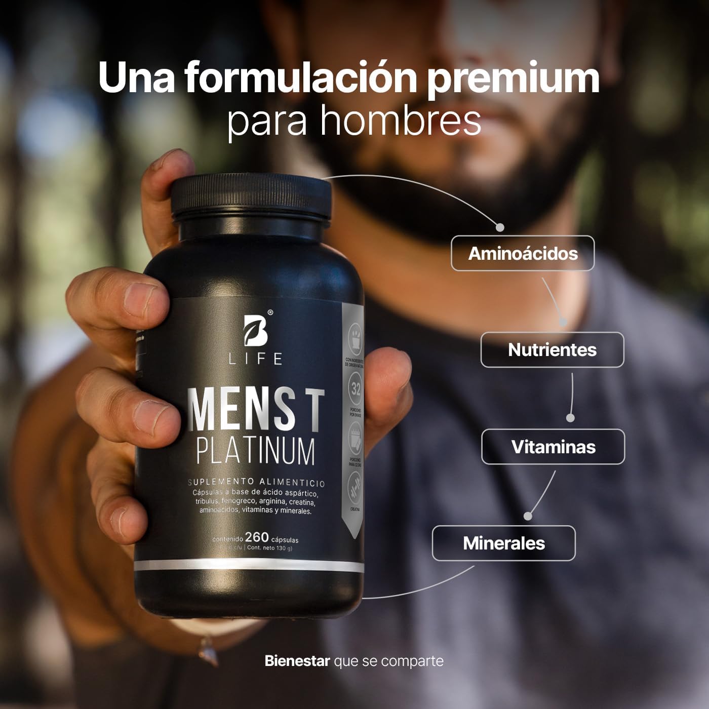 B Life Mens T Platinum | Precursor Para Hombre Platinum 240 Capsulas