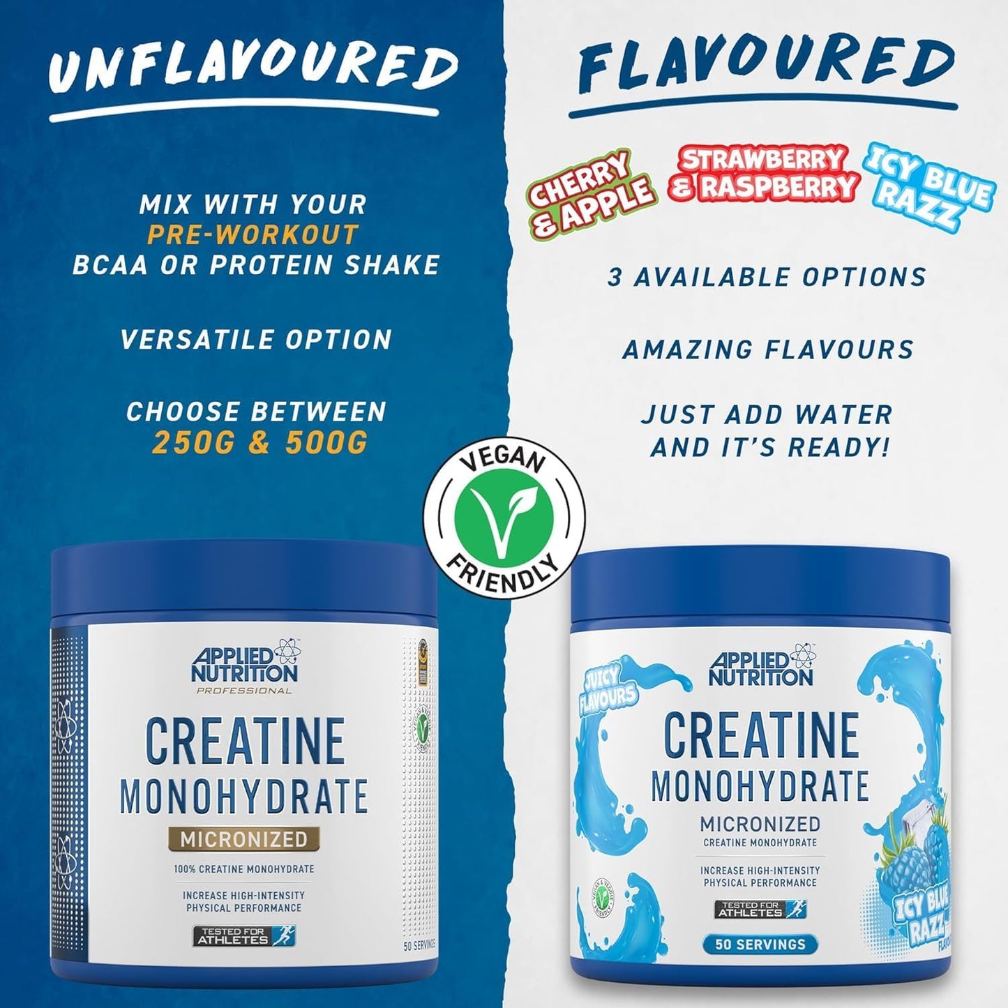 Applied Nutrition Creatine Monohydrate Micronized 250 Gramos 50 Servicios