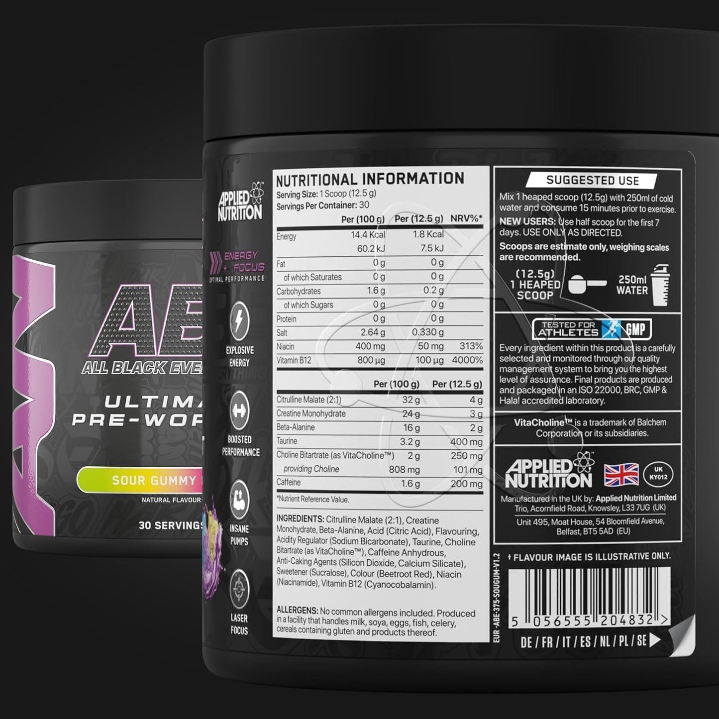 Applied Nutrition Abe All Black Everything Ultimate Pre-Workout 30 Servicios