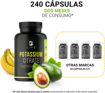 B Life Potassium Citrate | Citrato de Potasio 240 Capsulas