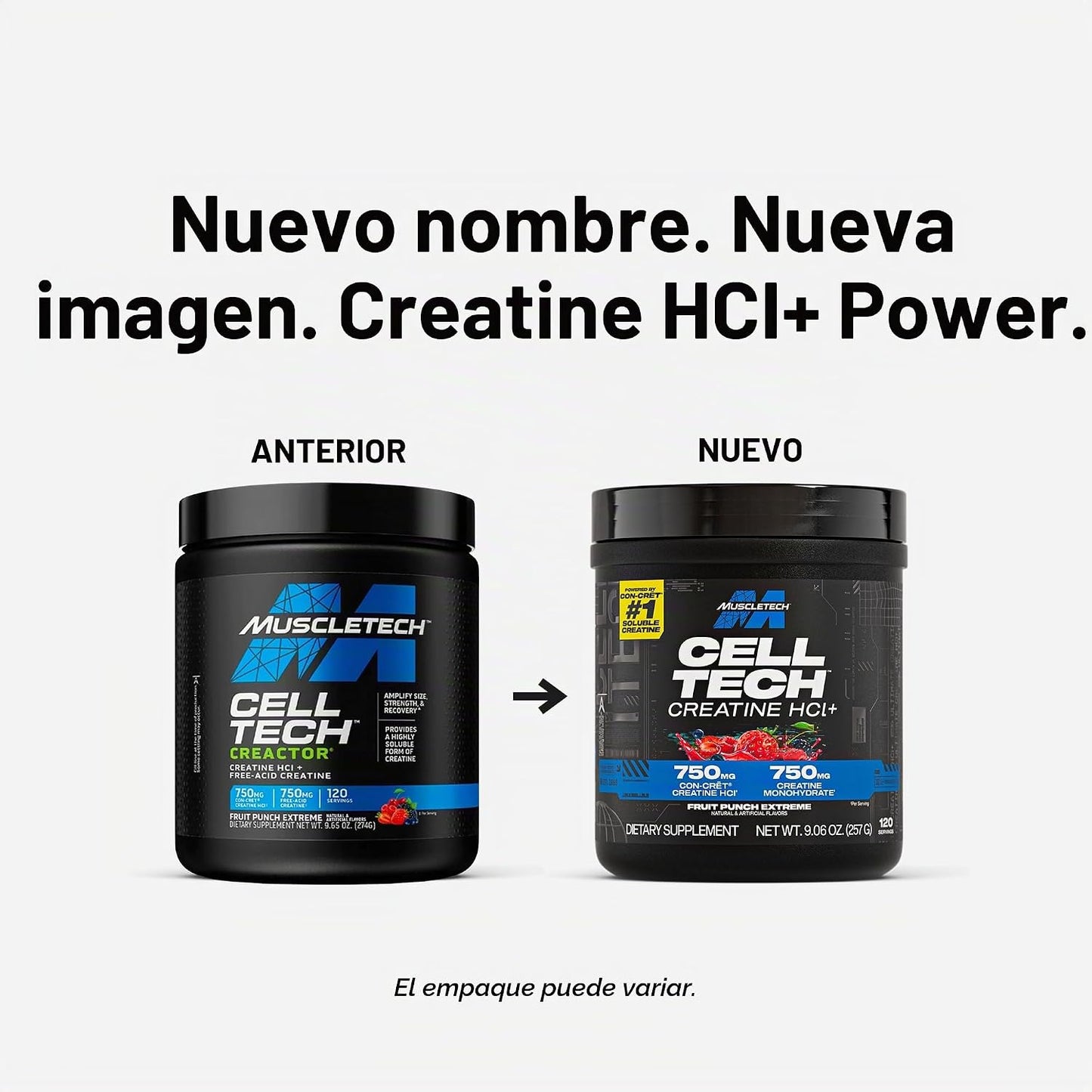 Muscletech Cell Tech Creactor 274 Gramos 120 Servicios
