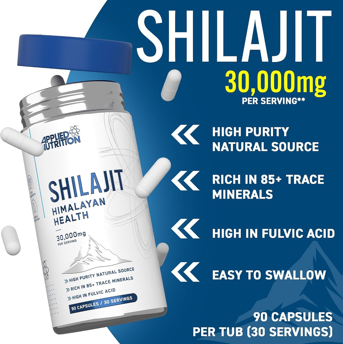 Applied Nutrition Shilajit Himalayan Health 90 Capsulas