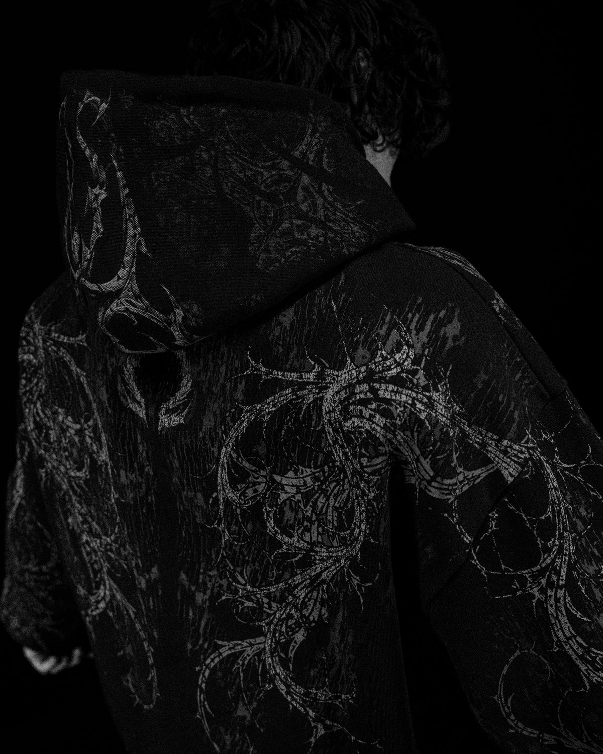 Breathedivinity Oversized Zip-Up Hoodie Sanctuary Void Black