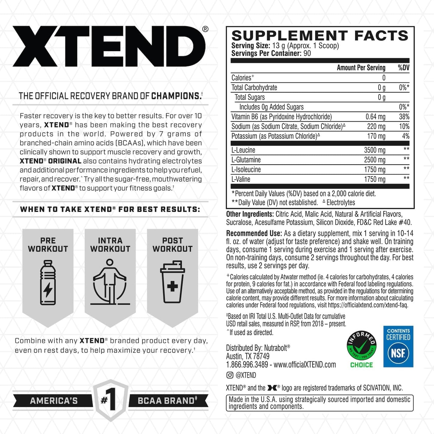 Xtend Bcaa Xtend 90 Servicios